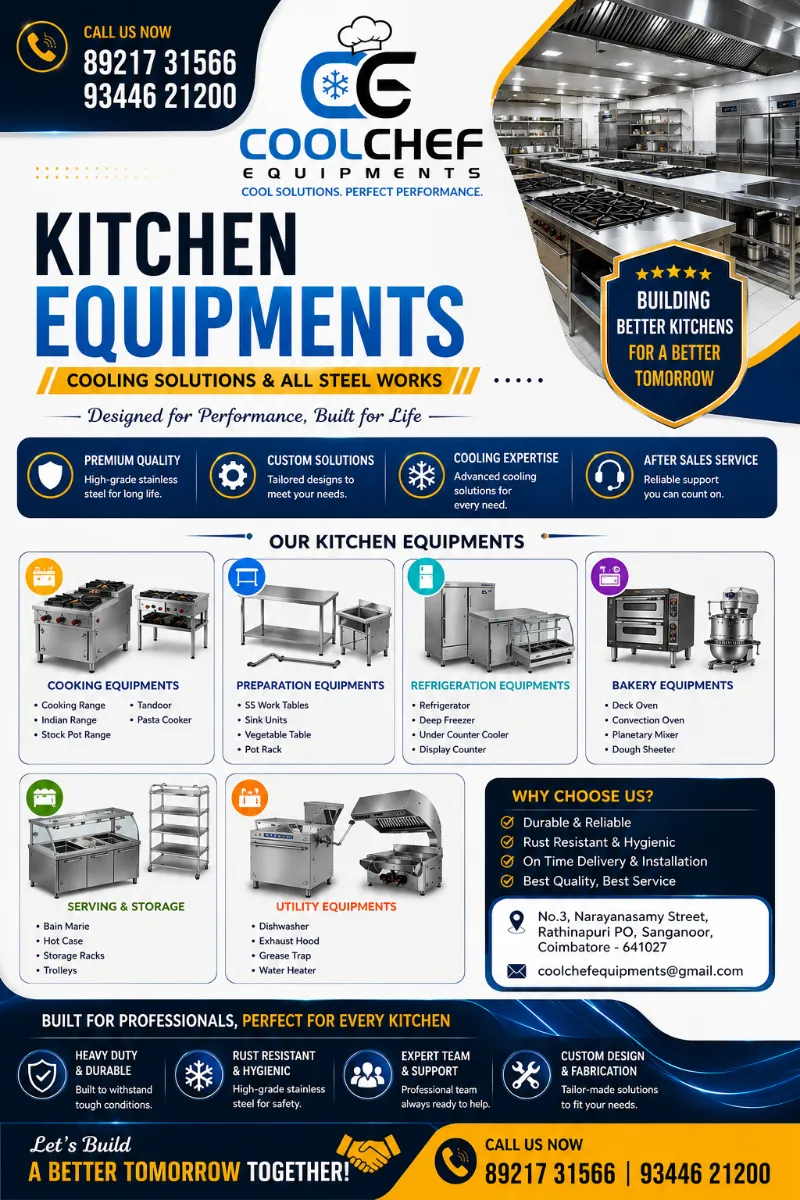 Kitchen & Cooling equipments manufacturer 