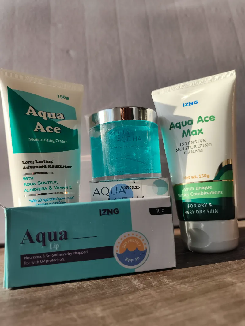 Aqua Ace Ha Gel best gel moisturizer and lip bam for dry skin combo
