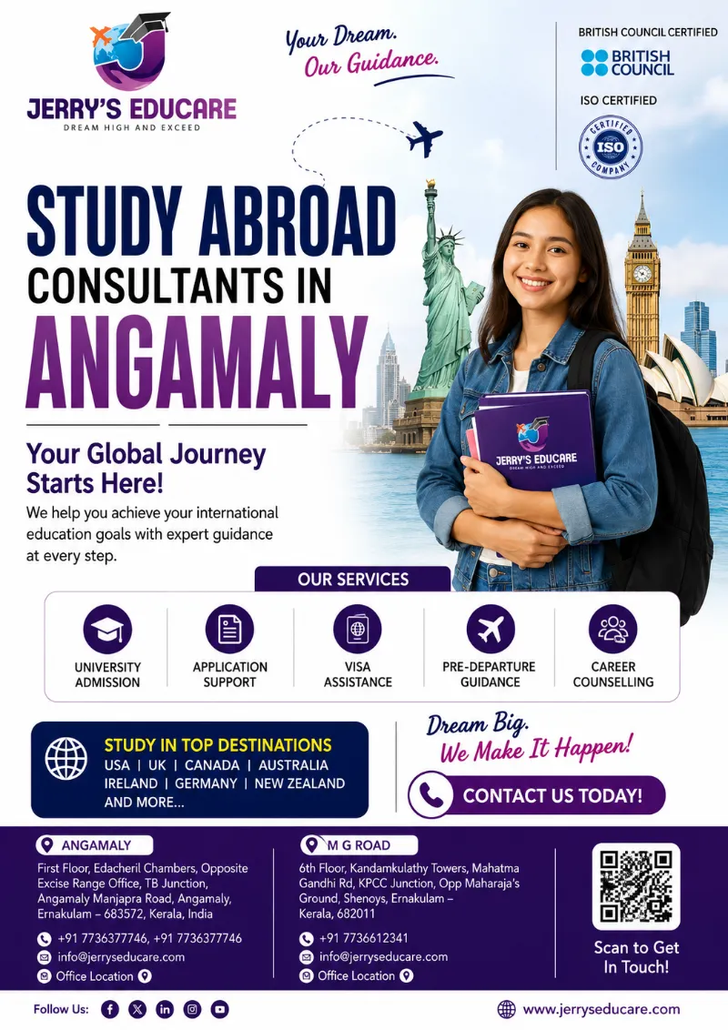 Best Study Abroad Consultants in Angamaly | Jerry’s Educare
