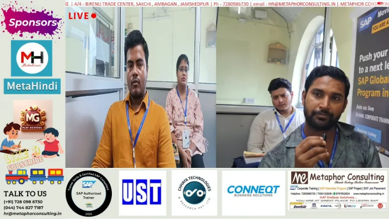 SAP FICO, MM, SD & ABAP Training in Jamshedpur - Metaphor Consulting