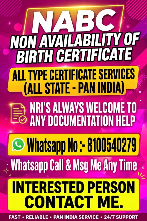 Nri Document Service Available (NABC BIRTH CERTIFICATE)