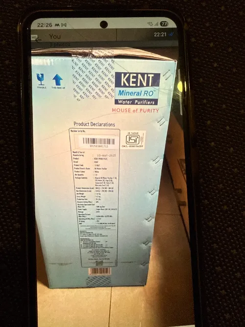 KENT RO WATER PURIFIER