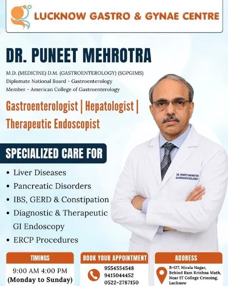 Gastroenterologist & Hepatologist in Lucknow – Dr. Puneet Mehrotra