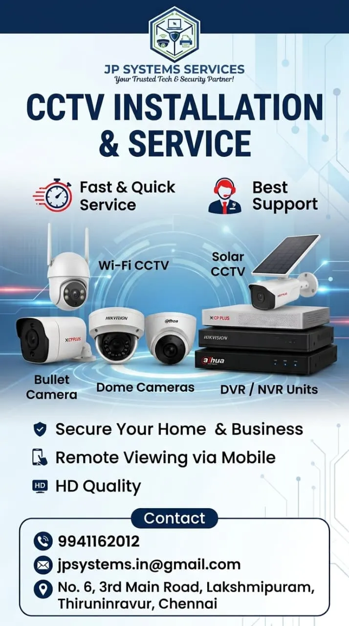LAPTOP|COMPUTER|CCTV SERVICE @ THIRUNINRAVUR - Others for sale in Chennai, Tamil Nadu