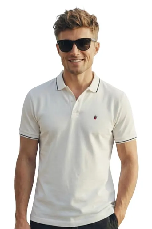 Classic Men's White Polo T-Shirt – Stylish & Comfortable Casual Wear |